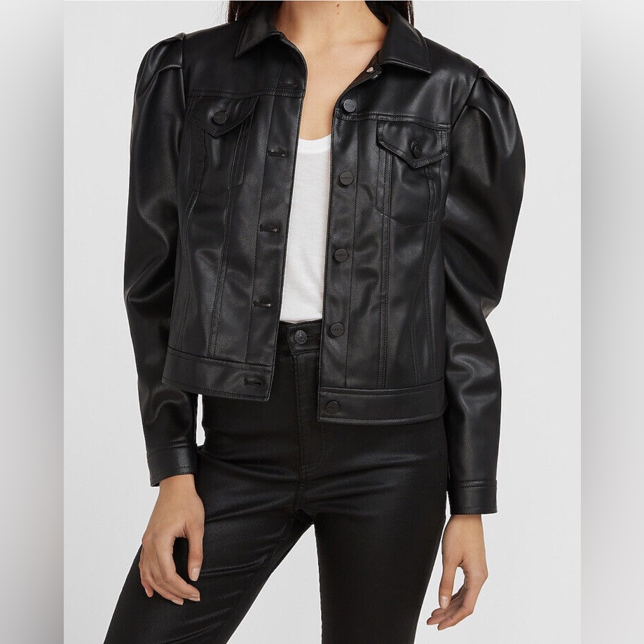 Truth By Republic Black Faux Leather Jacket